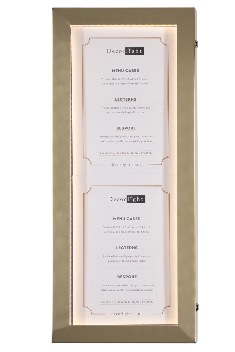 Cafe Double A4 Brass Menu Case