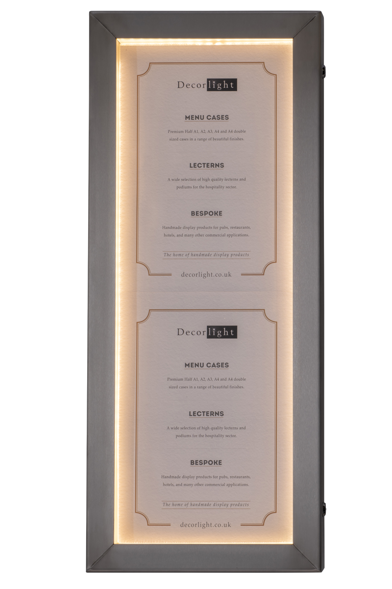 Cafe A1 Half Brushed Stainless Steel Menu Case