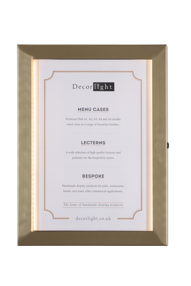 Cafe A2 Brass Menu Case