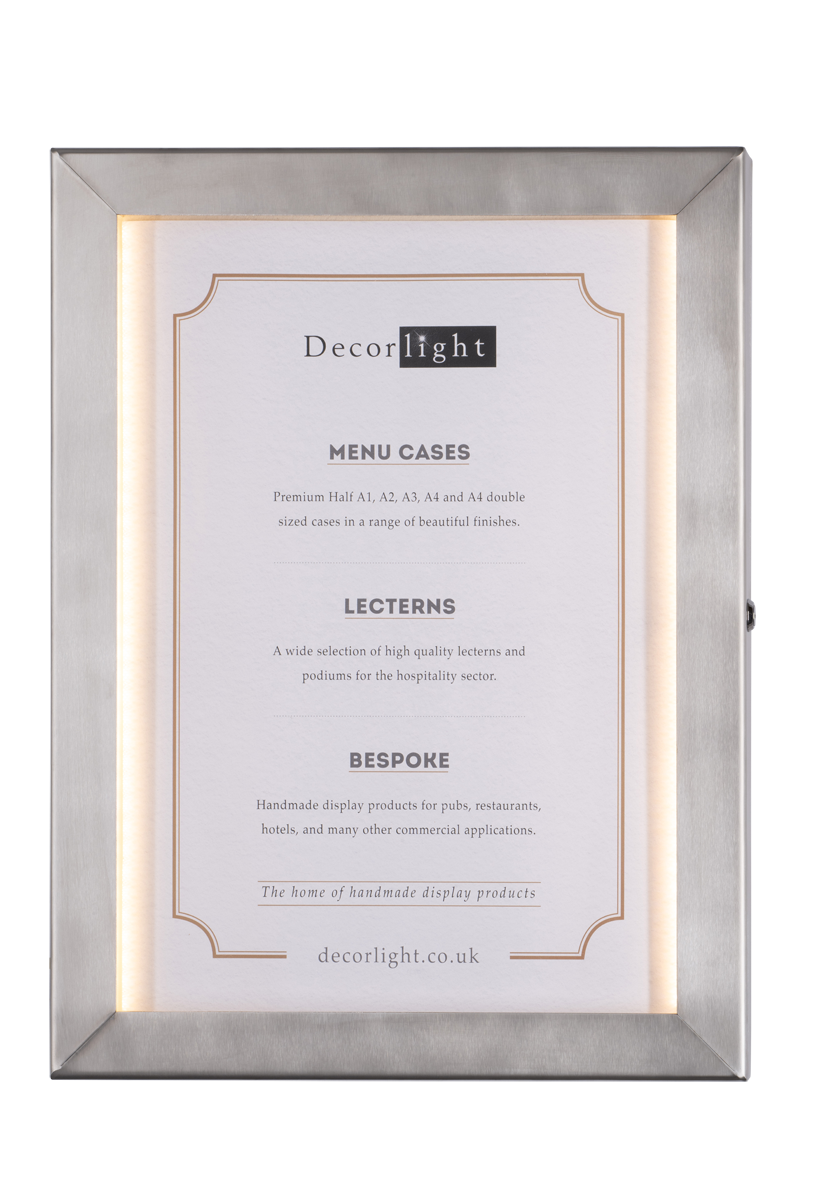 Cafe A2 Brushed Stainless Steel Menu Case