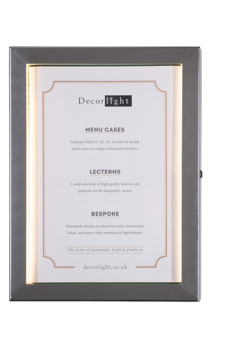 Cafe A2 Polished Stainless Steel Menu Case