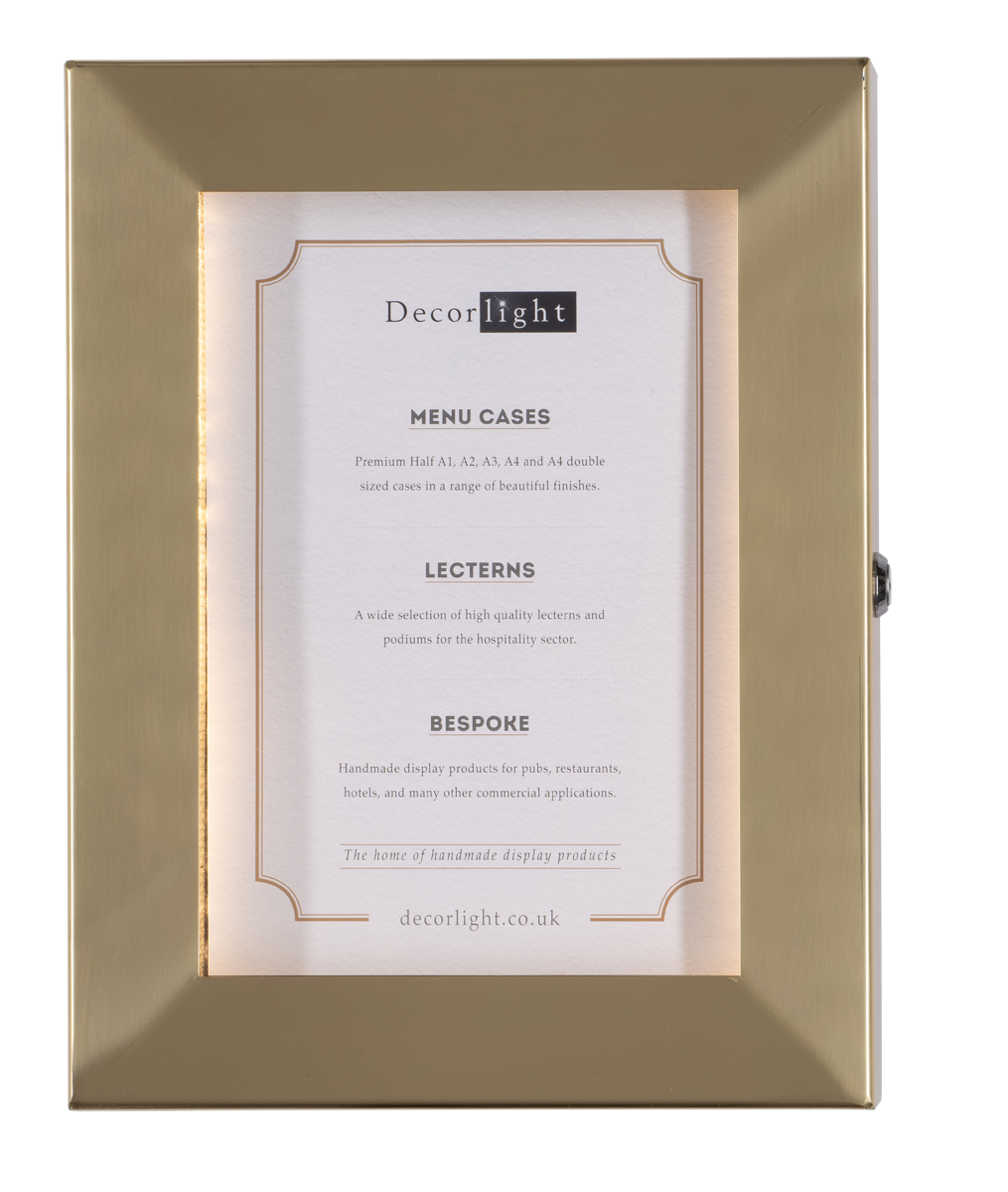 Cafe A4 Brass Menu Case