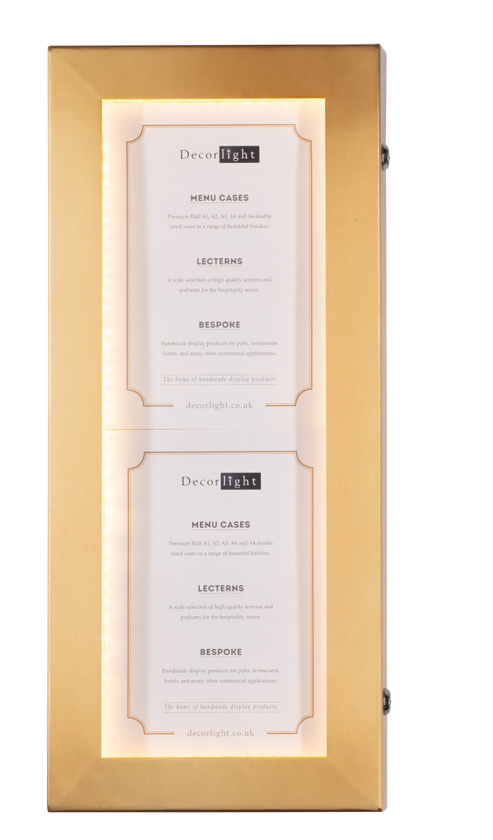 Cafe Double A4 Antique Brass Menu Case
