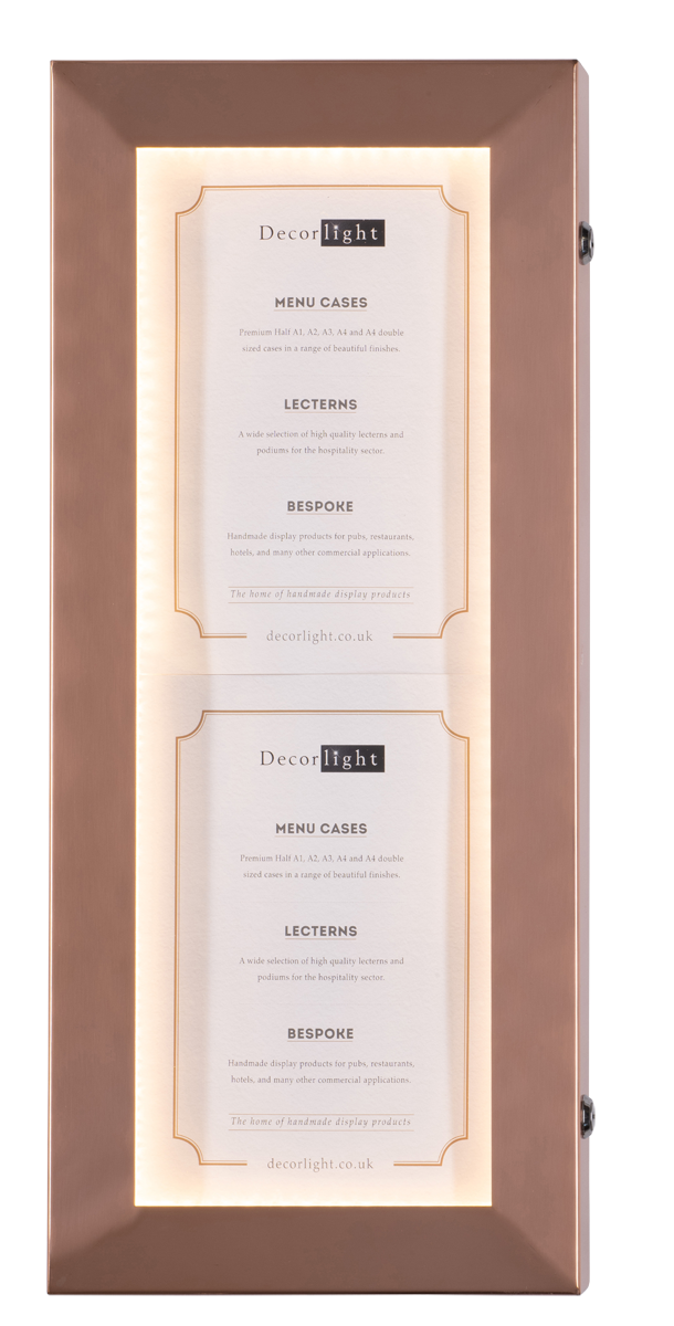 Cafe Double A4 Copper Menu Case